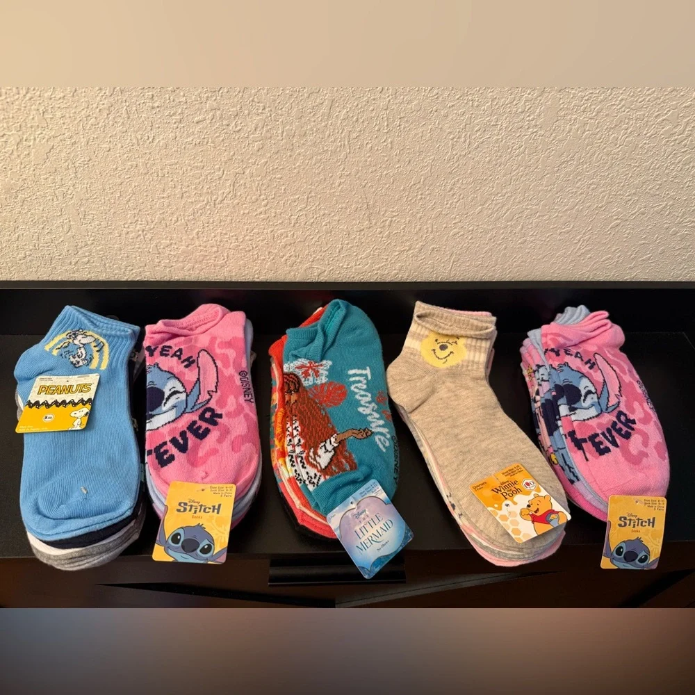 Disney Assorted Character No-Show Socks 5 pack - Pick One NWT
